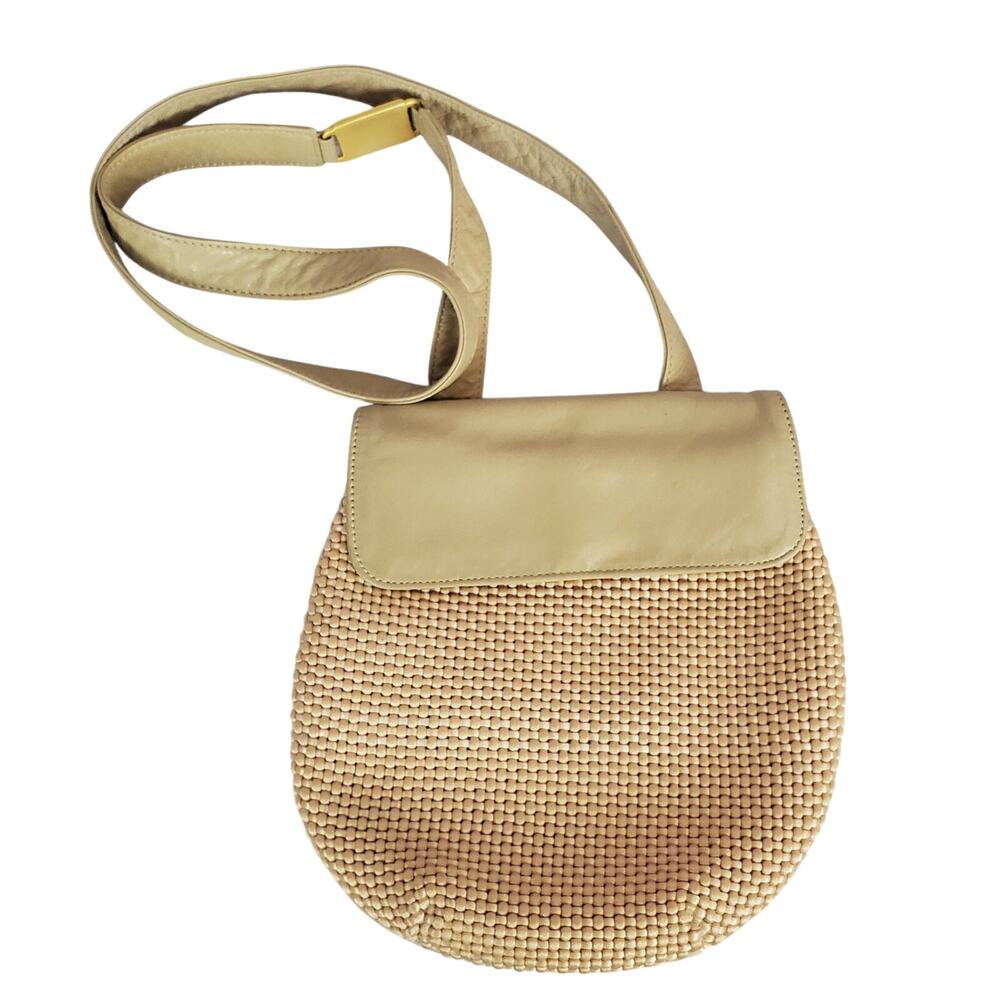 Americana by Sharif Crossbody Bag Straw Weave Boho Neutral Beachy Summer Purse